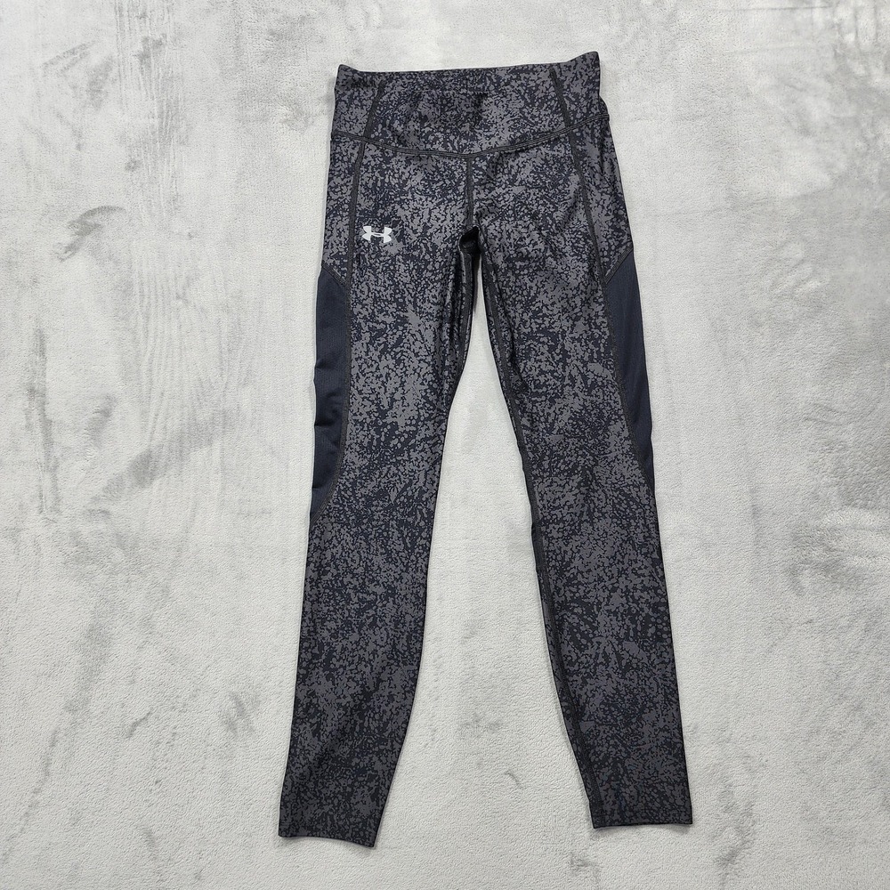 Under Armour Leggings Womens M Gray HeatGear Compression Camo Running Gym Tight